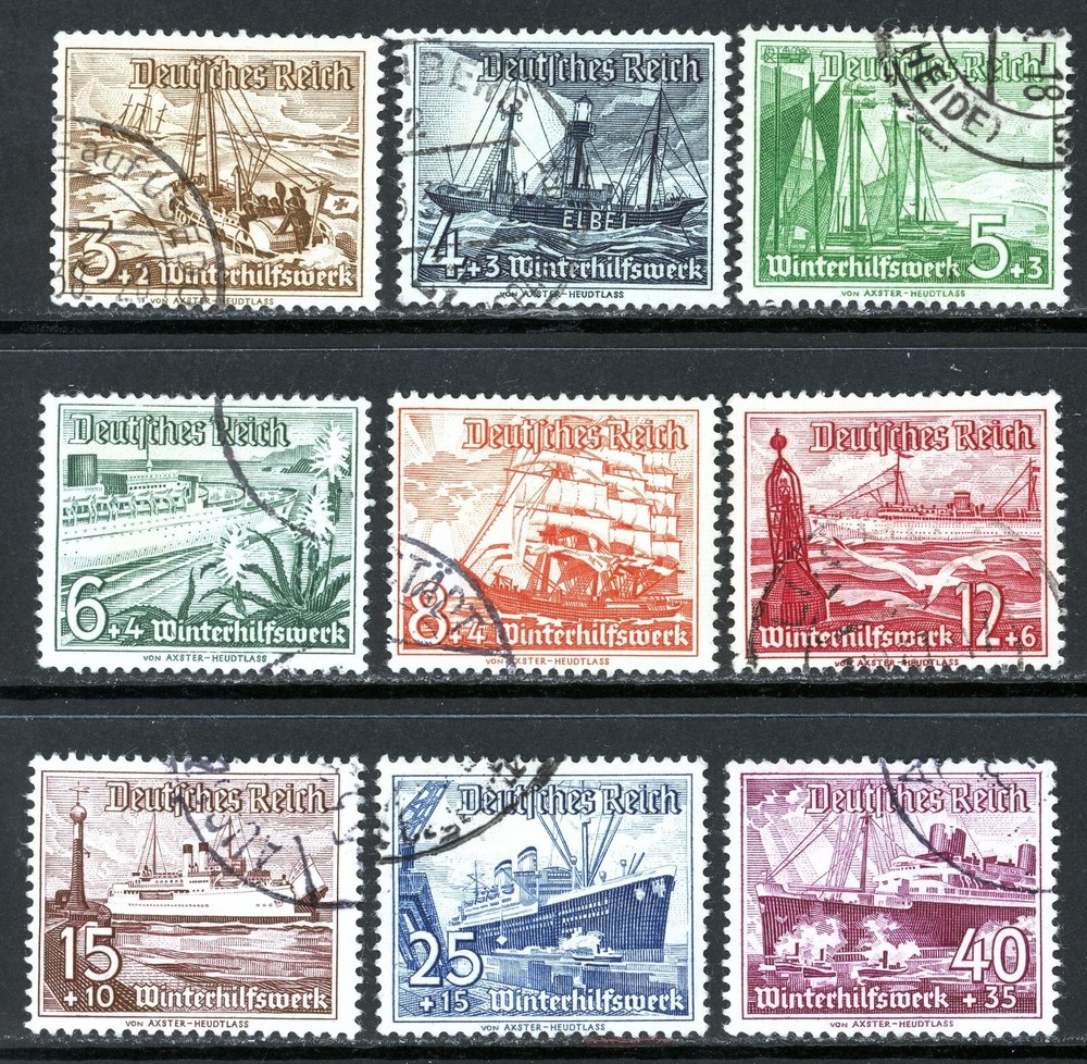 Stamps Germany, Scott # B107-B115 used, complete set