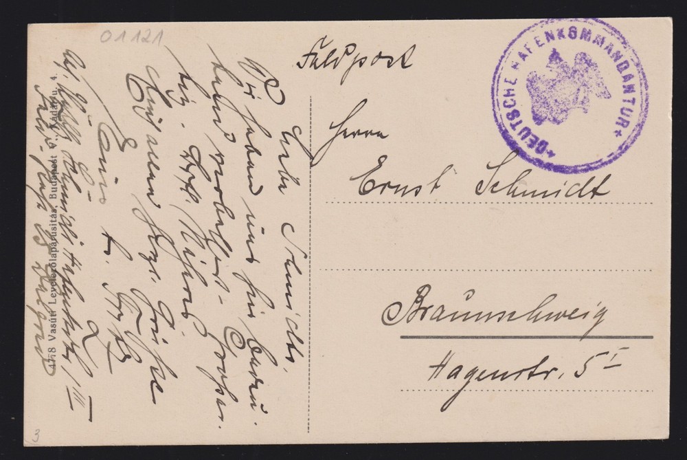 German Reich/WW1 191? Fieldpost PPC Donau-Flottile / Hafenkommandatur / Vukovar