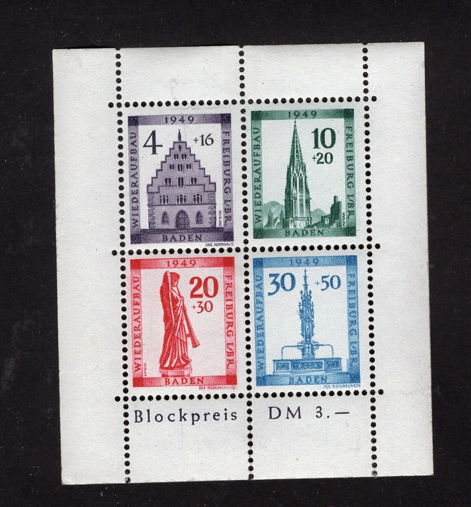 GERMANY BADEN, FRANCE ZONE, MI # BL 1A, MNH