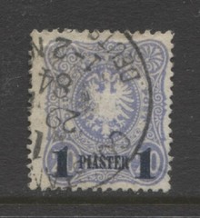 Germany 1884 offices in TURKEY 1 Piaster early issue used signed $ 108.00