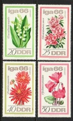 Germany DDR 841-44 MNH 1966 Various Flowers Intl Flower Show Erfurt Full Set