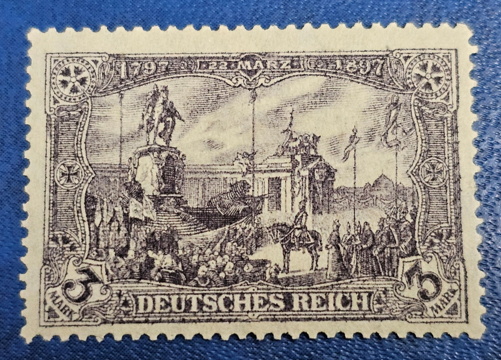 Stamp Germany Reich 3 Mark 1918 JÄSCHKE BPP Mi. Nr. 96 B II b [🇩🇪36318]