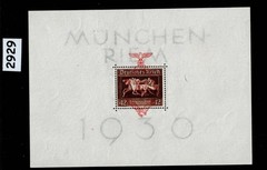 MLH Stamp sheet B105 1937 Brown derby Horse race Munich Red Overprint #2929