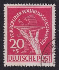 BERLIN 1949 Relief Fund 20pf+5pf Carmine SG B69 Used (CV £250)