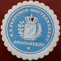 K.B.FESTUNGS-GOUVERNEMENT INGOLDSTADT – letter seal stamp -#M72