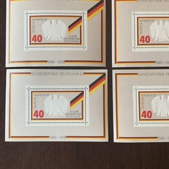 LOT OF 6 GERMANY 1974 MNH SOUVENIR SHEETS STAMPS 25TH ANNIVERSARY EAGLE