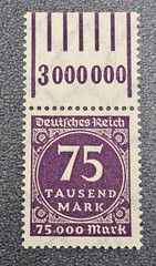 Stamp Germany Deutsches Reich 75 000 Mark 1923 Mi. Nr. 276 [🇩🇪37451]