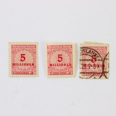 Lot Of 9 Germany 5 Million 10 Million Mark Stamps Used 1920s Hyperinflation
