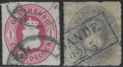 GERMANY – OLDENBERG 1862. 1g. 2g. GOOD USED. SG. 35, 37. (E596)