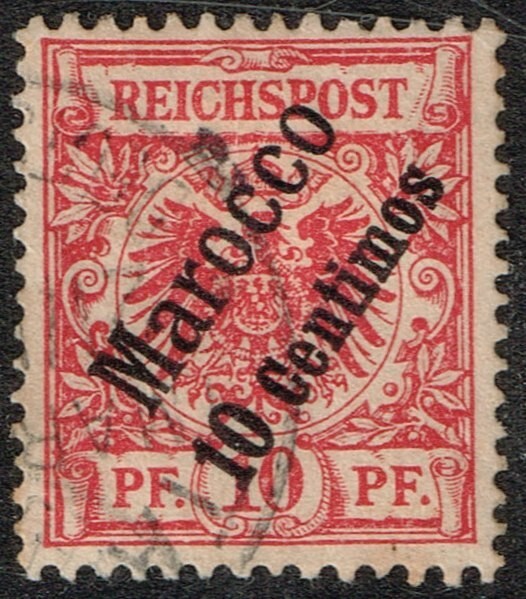 Germany Offices in Morocco Scott #3 used HR F