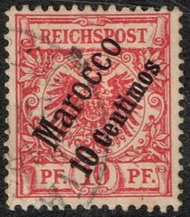 Germany Offices in Morocco Scott #3 used HR F