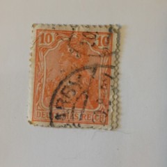 25 Deutsches Reich Germany Used Stamp Lot Handstamped Various Denominations
