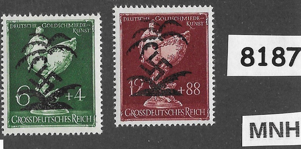MNH stamp set B286-287 Modern Fantasy Overprints Dresden Goldsmith society #8187