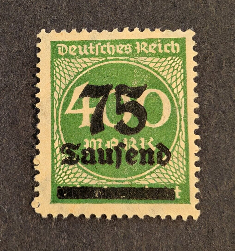 1923 Germany Weimar Republic 75 Tausend Green Stamp
