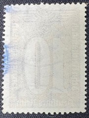 1930s German Document Tax Stamp 10 RM Urkundensteuer Violet Nazi Eagle Cancel