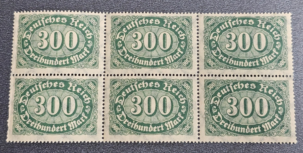 Stamps Germany Deutsches Reich 6x 300 Mark 1922 Block Mi. Nr. 249 [🇩🇪39451]