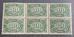 Stamps Germany Deutsches Reich 6x 300 Mark 1922 Block Mi. Nr. 249 [🇩🇪39451]
