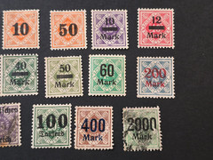RARE Germany Deutsche Reich Inflation Era Overprint Stamp Lot of 17 MH & Used
