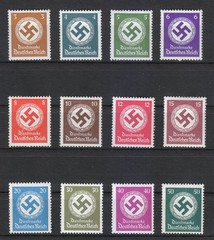 Germany Third Reich 1942-1944 MNH Mi 166-177 Sc O92-O103 Swastika Official **
