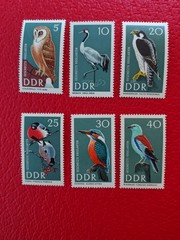 Stamps GDR 1967, Michel 1272-1277, protected birds, mint