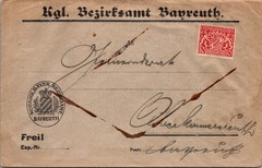 GERMANY 1916-20’S BAYERN POSTAL HISTORY OFFICIAL BAYREUTH SEAL COVER ADDR