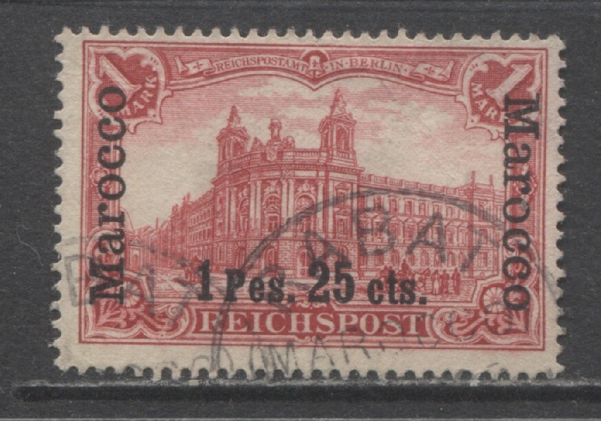 Germany 1900 offices in MOROCCO 1 Pes. 25 cts issue used RABAT $ 75.00