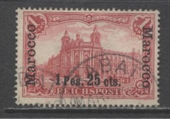 Germany 1900 offices in MOROCCO 1 Pes. 25 cts issue used RABAT $ 75.00