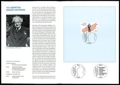 GERMANY FOLDER 2012/47 GERHART HAUPTMANN SCHRIFTSTELLER DRAMATIKER LITERATUR