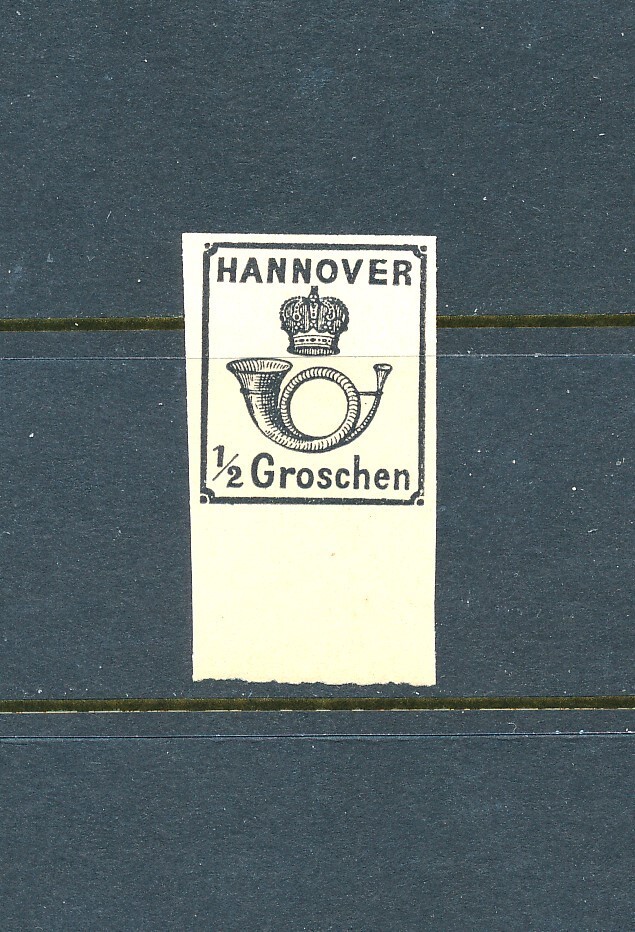 GERMANY HANOVER 1860 IMPERF NO GUM SCT 18 (REPRINT ?)