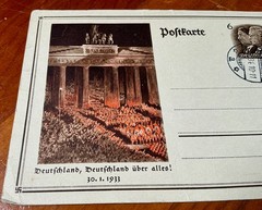 1934 Germany Third Reich Postal Card Brandenburg Gate 6pf Hitler Hindenburg