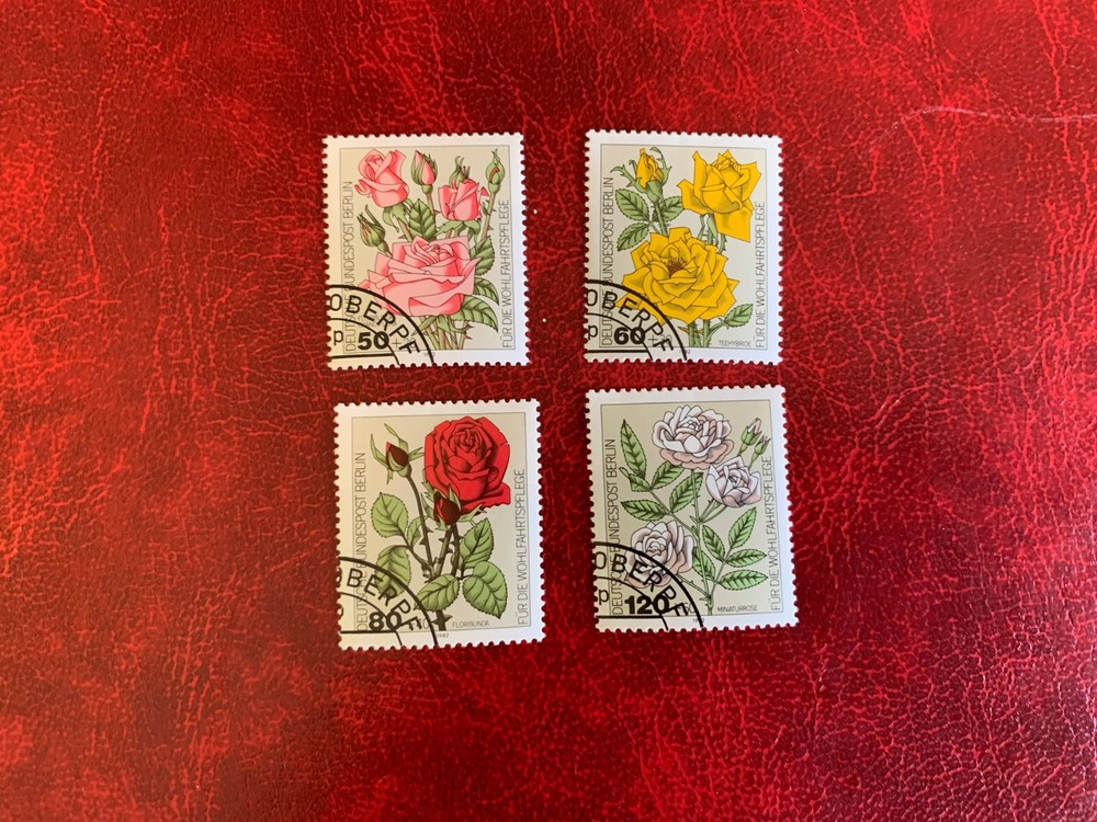 GERMANY BERLIN 1982 USED OR MNH FLOWERS FLORIBUNDA GRANDIFLORA TEA ROSE HYBRID