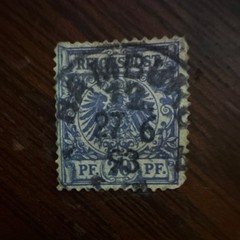 Germany Reichspost 20 PF Blue Used Stamp Imperial Eagle National Emblems