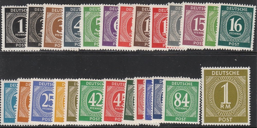 Stamp Germany Bundespost Sc 0530-56 1946 Deutsche Post WWII Occupation Set MNH