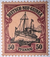 Travelstamps:GERMANY NEW GUINEA STAMPS #14 Kaiser’s Yacht 50pf Mint OG H UnWMK
