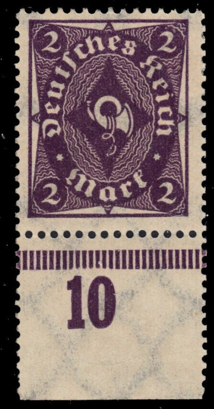 GERMANY 185a – Numeral and Post Horn „1922 Dark Reddish Violet“ (pc13675)