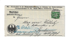 GERMANY 1926 Folded Document sent from Berlin to Reinheim & Forwarded