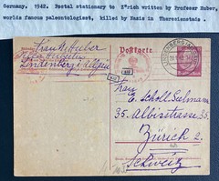 1942 Lindenberg Germnay Dr Huber Stationery Postcard Cover To Zurich Switzerland