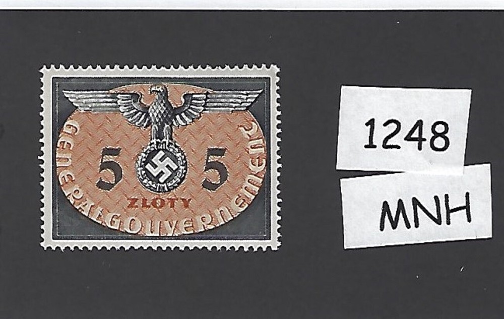 MNH stamp / 5ZL Sc N015 1940 / Third Reich Germany / Occupied Poland Swastika