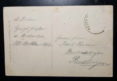 Germany 1910’s Zeppelin Over Friedrichshafen Vintage Airship Postcard