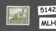 #5142 MLH Stamp B45 1932 PF06 + 04 Stolzenfels castle / Weimar Germany