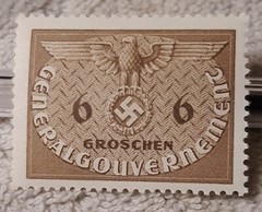 One Unused WW2 German Stamp, Poland , Polish General Government Eagle Stamp