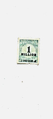 Used, Rare Deutsch’s Reich postage stamp overprinted 1 Million M, light green.