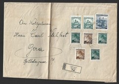 Bohemia & Moravia 1939-42 8v on 1941 SCHARATITZ registered cover