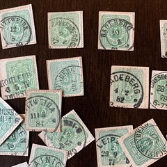 RESELLER LOT 1870’s 1880’s GERMANY 2-3 pf STAMPS ON PAPER, MANY NICE CANCELS #2
