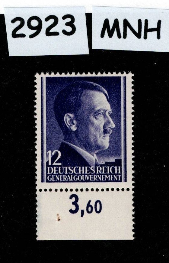 MNH stamp Adolf Hitler Sc N80 12GR 1941 WWII Germany Occupied Poland #2923