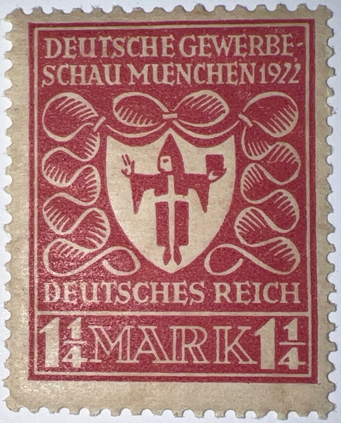 Travelstamps: Germany Stamp Sc# 212/ Mi 199 Sg 118 Arms of Munich 1 1/4m Mognh
