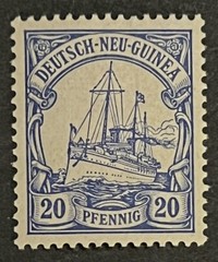 Travelstamps: GERMAN NEW GUINEA STAMPS Kaiser’s Yacht, 20 Pfennig MOGH UnWmk