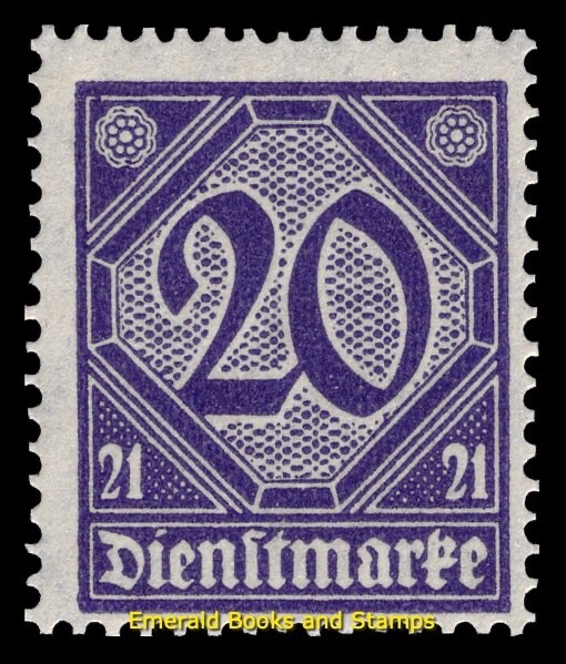 EBS Germany 1920 – Prussian Official – 20 Pfennig – Michel Dienst 19 – MNH**