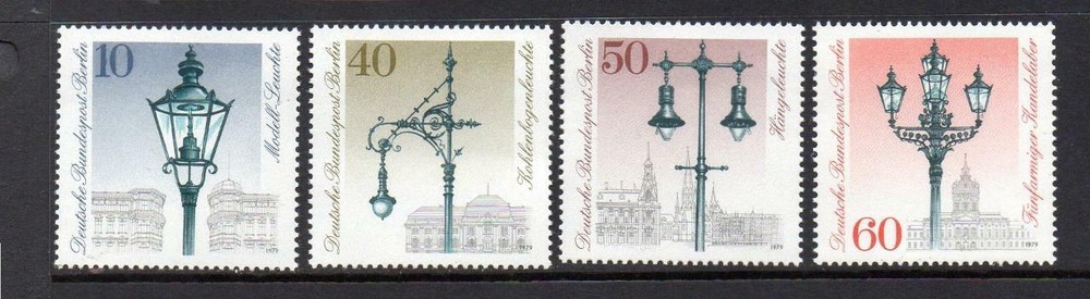 GERMANY (WEST BERLIN) MNH 1979 SGB578-581 300TH ANV OF STREET LIGHTING