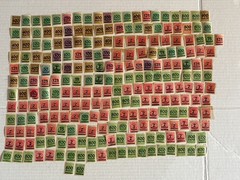 Lot of 242 German Empire Inflation Overprint Stamps Red Purple Green Mixed